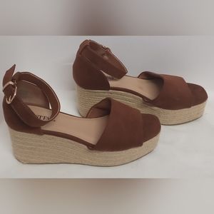 Just Fab Weekend Days Platform Sandals Faux Suede Size 8